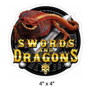 🔥Swords⚔️Dragons🔥 Sticker - 4” x 4”